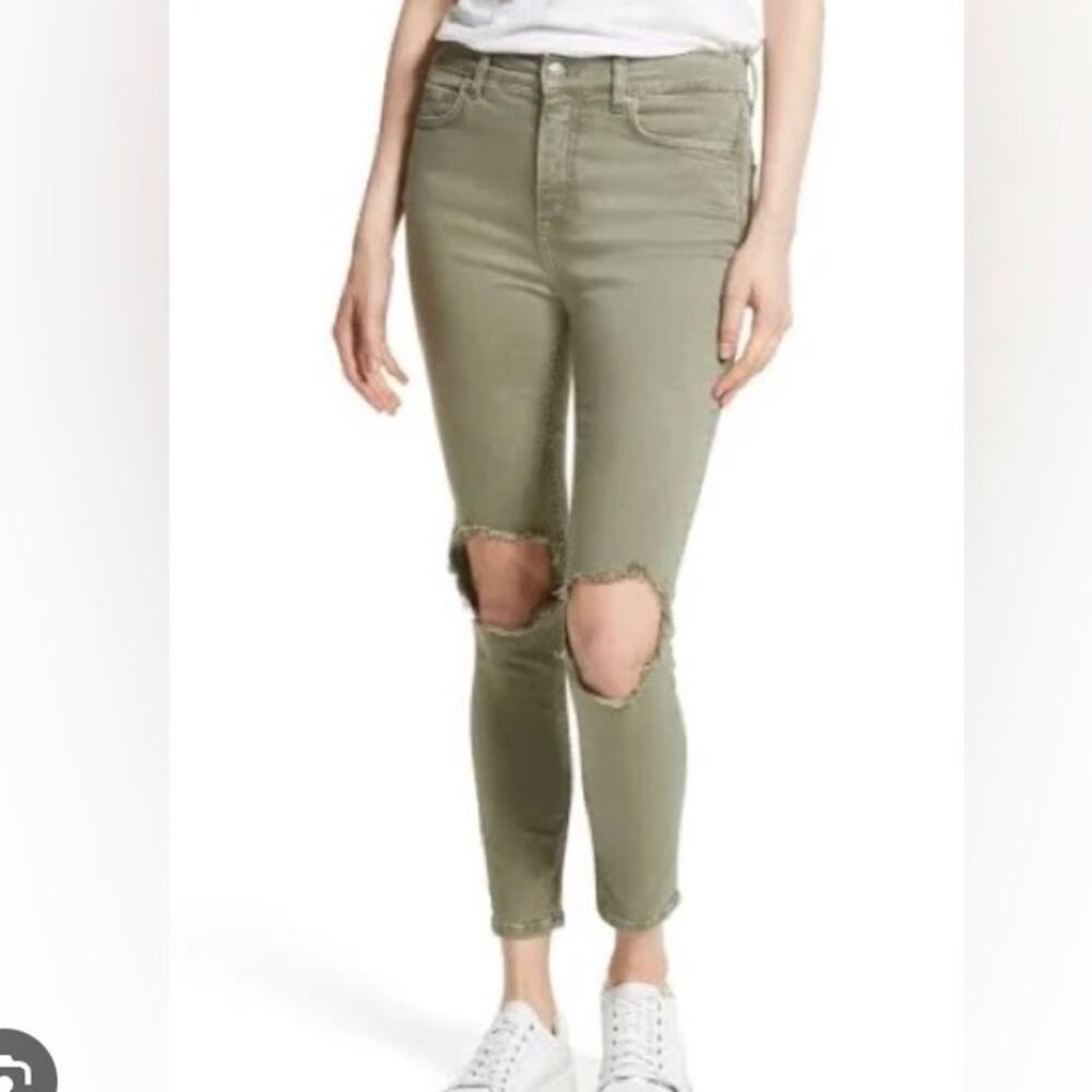 Free People High Rise Busted Knee Denim Jeans Women's 30